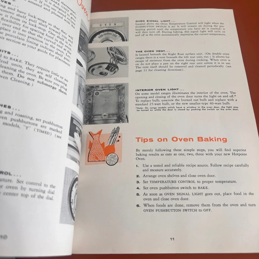Vintage Hotpoint Electric Range Instruction and Recipe Book Mid-Century Modern
